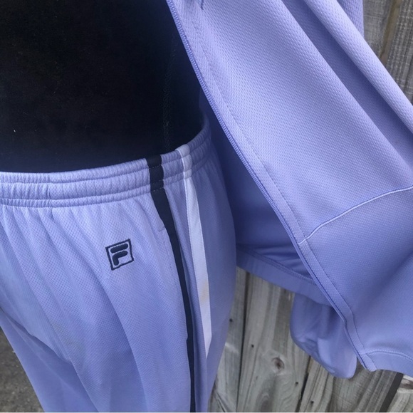 Vintage Fila Y2K Set of Lavender Drawstring Pants & Full Zip Hoodie Jacket M - Picture 7 of 14